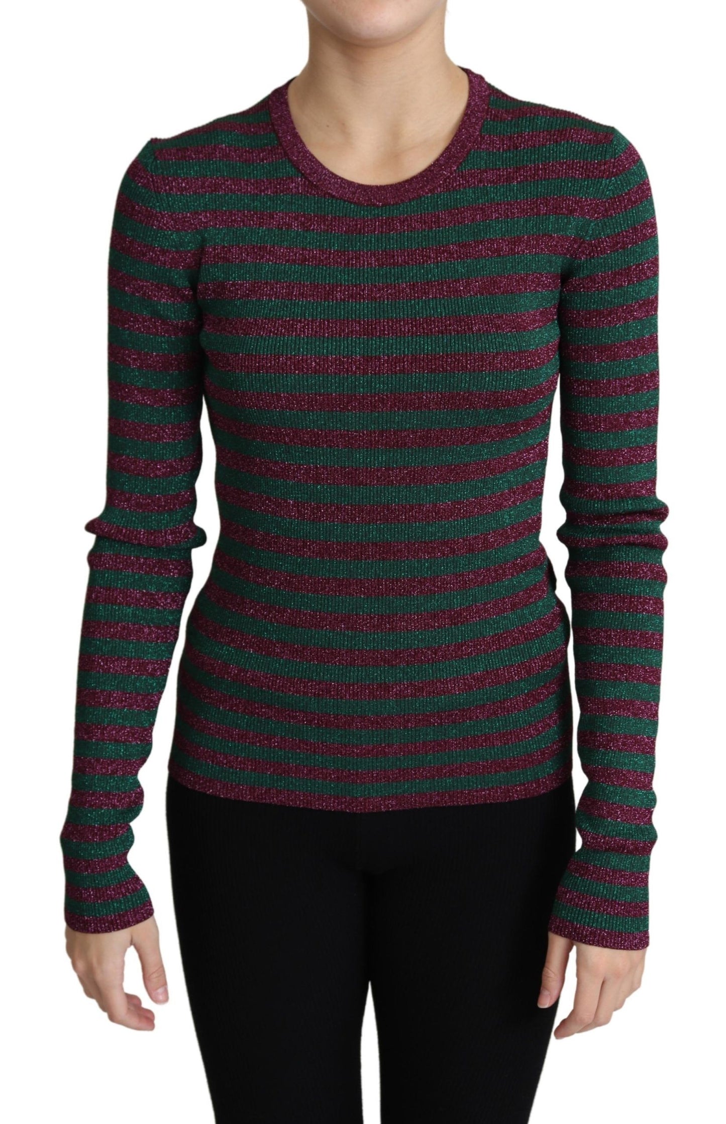 Dolce & Gabbana Elegante Maglione Girocollo Bordeaux
