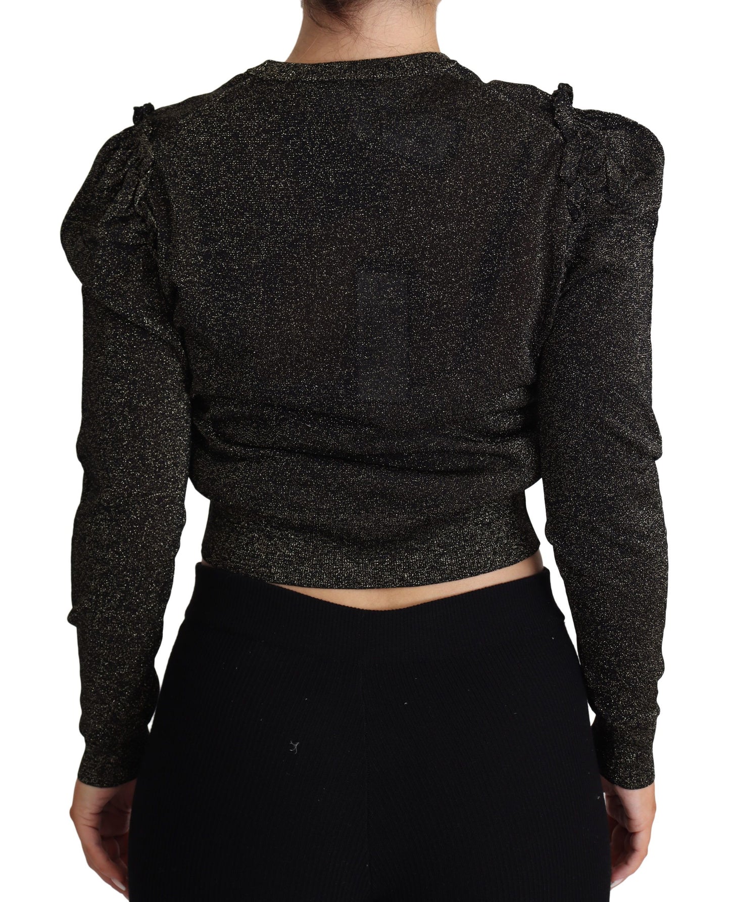 Dolce & Gabbana Maglione Cropped Elegante con Dettaglio Logo