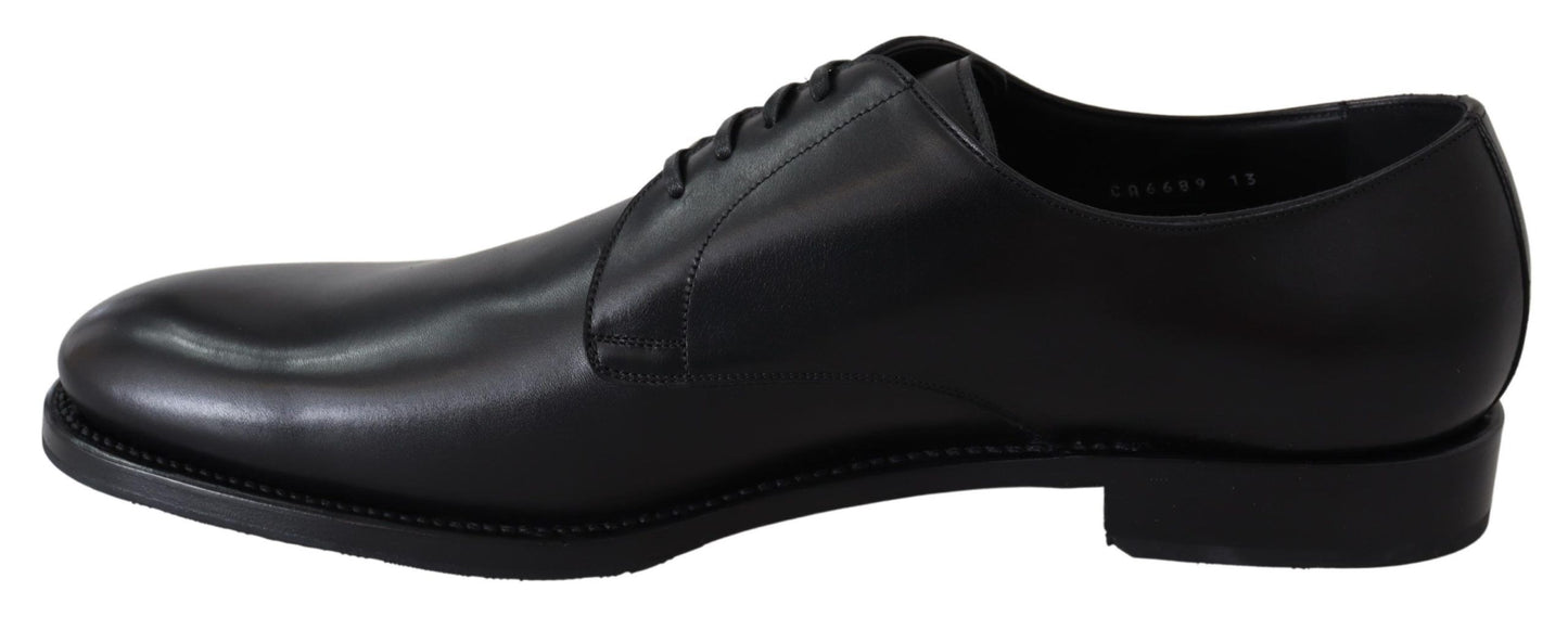 Dolce & Gabbana eleganti scarpe derby in pelle nera