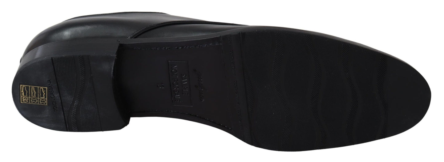Dolce & Gabbana eleganti scarpe derby in pelle nera