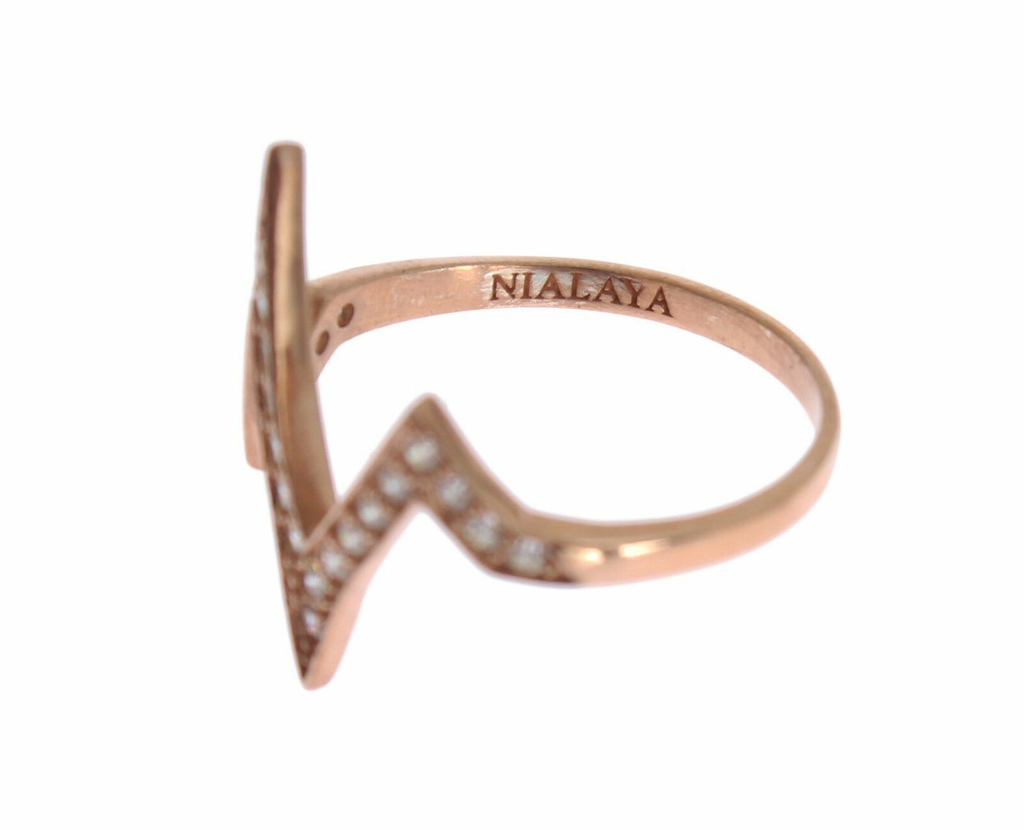 Элегантное серебряное кольцо Nialaya, инкрустированное розовыми кристаллами