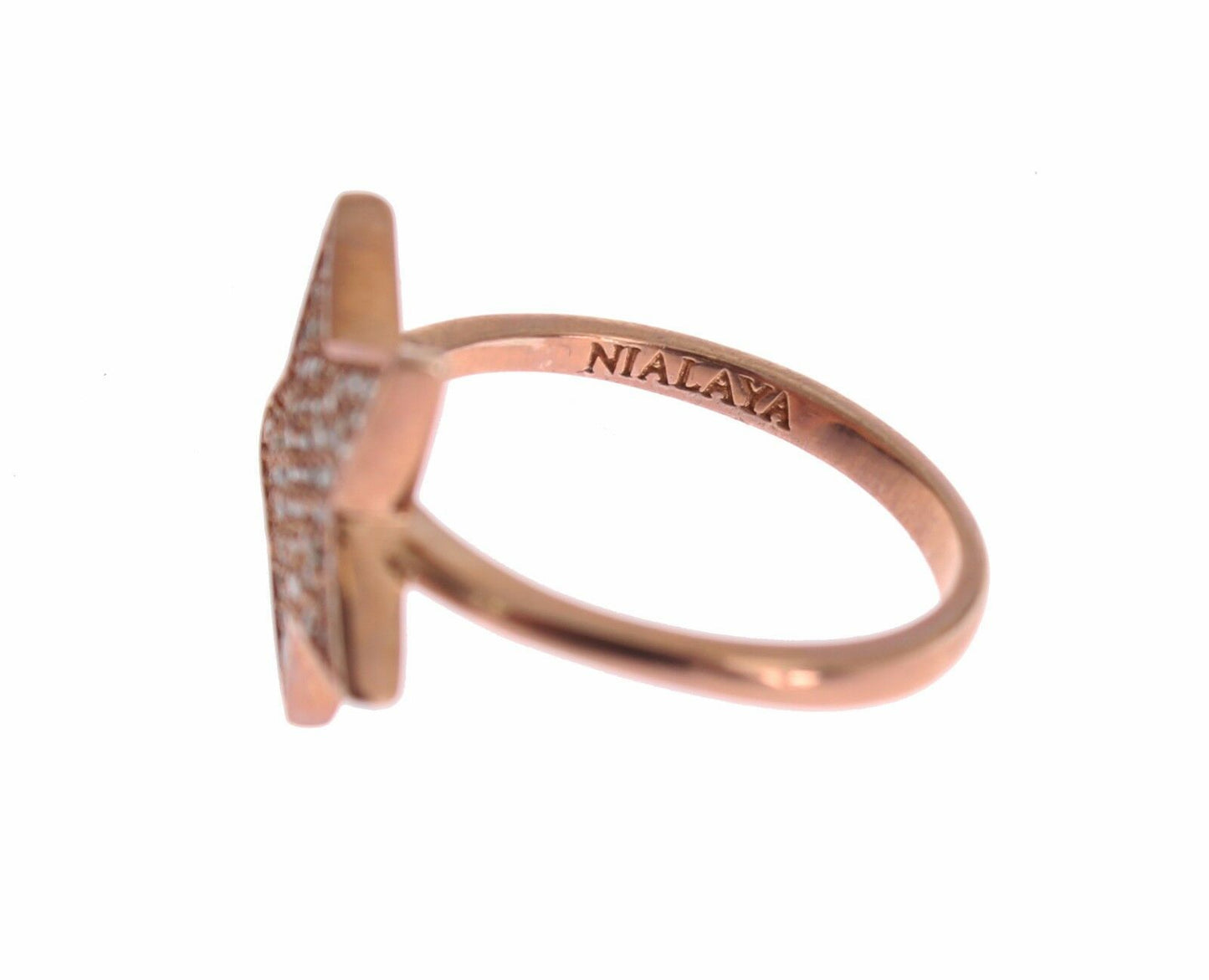 Кольцо Nialaya Dazzling из стерлингового серебра с розовым золотом и CZ