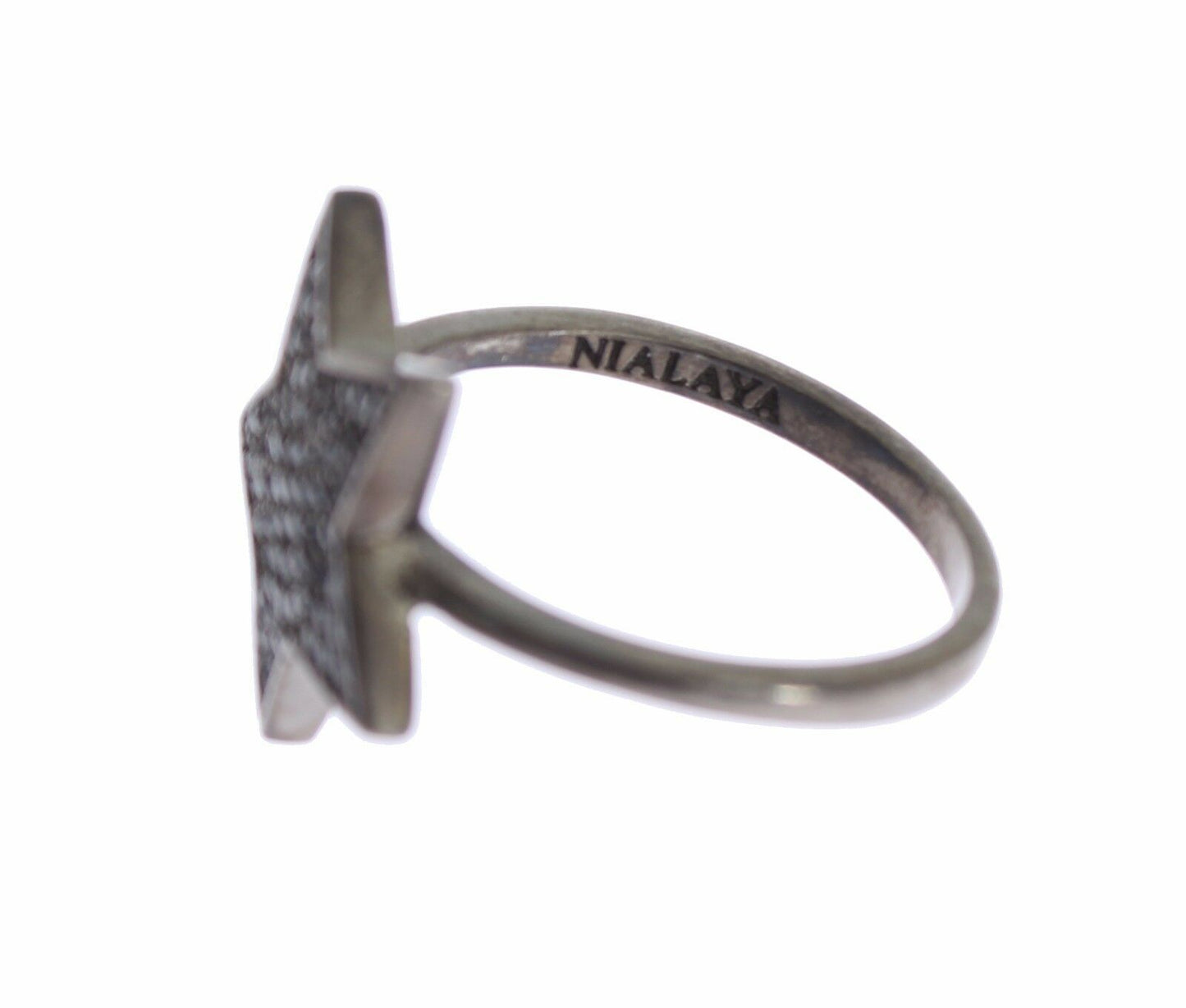 Nialaya squisito anello in cristallo CZ in argento sterling