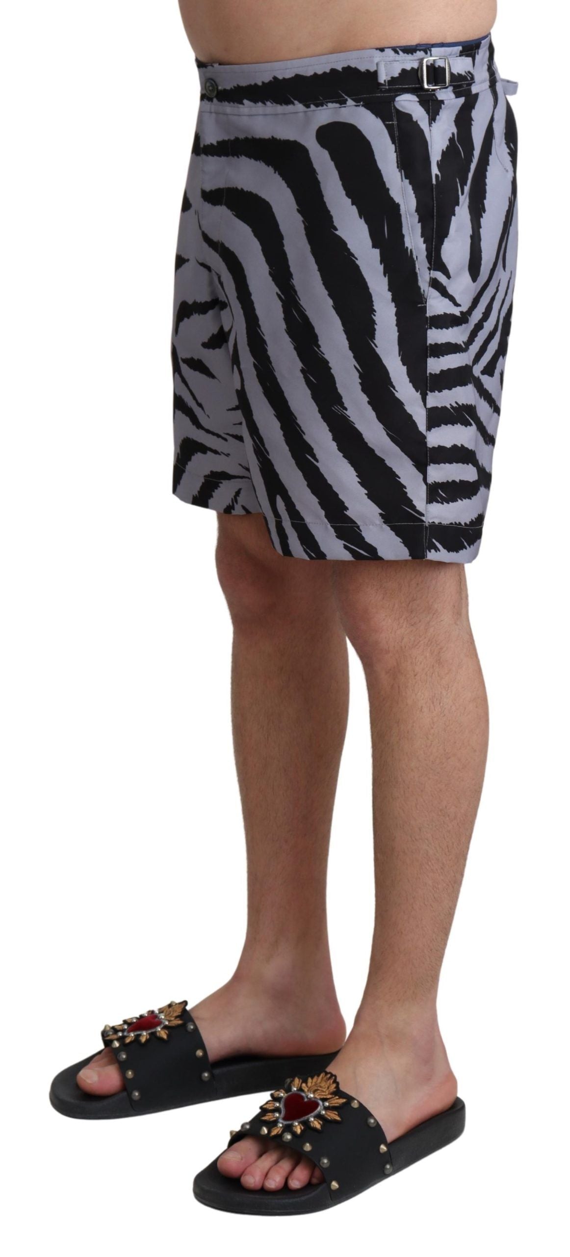 Costume da bagno elegante con stampa zebrata grigia di Dolce & Gabbana