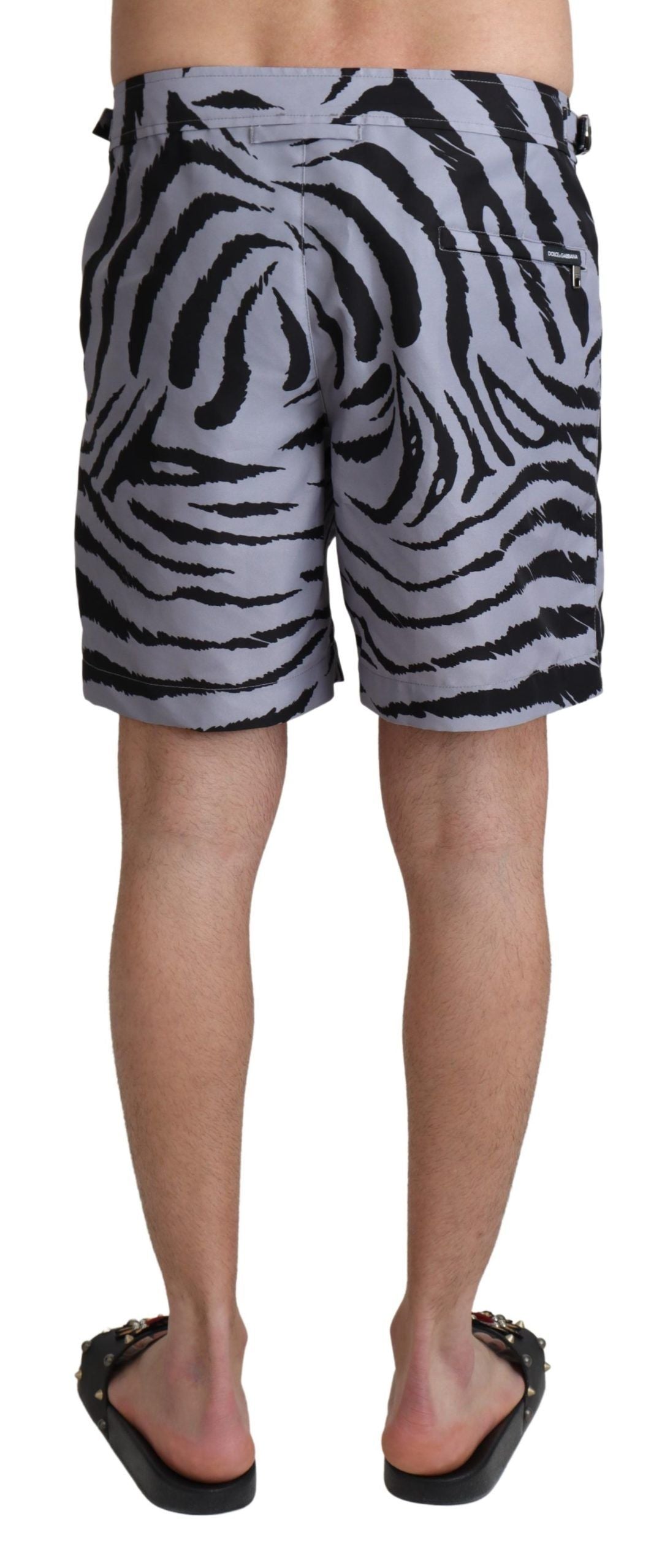 Costume da bagno elegante con stampa zebrata grigia di Dolce & Gabbana