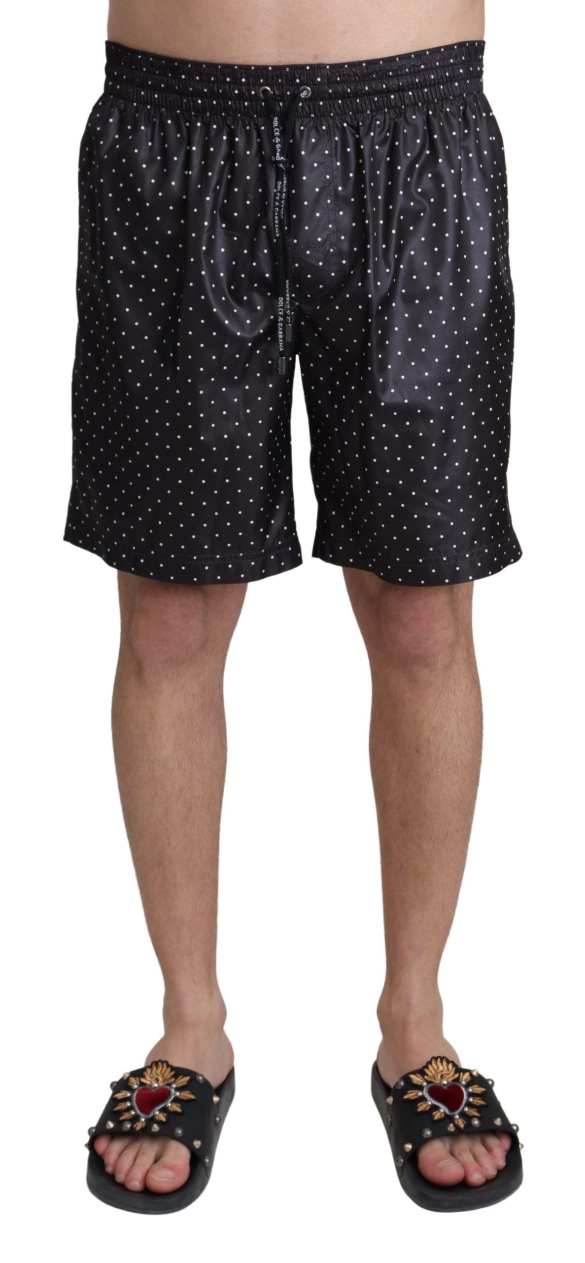 Costume da bagno da uomo Dolce & Gabbana Chic a pois neri
