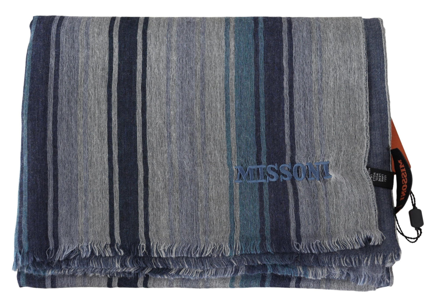 Missoni Sciarpa Elegante in Lana Multicolor con Ricamo Logo