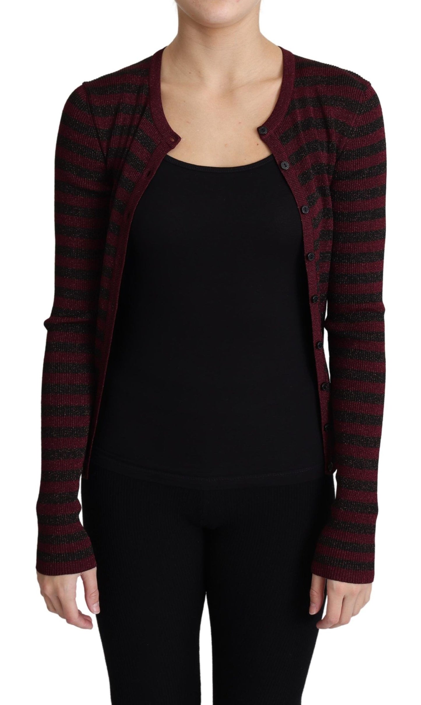 Dolce & Gabbana Elegante Cardigan in Viscosa a Righe