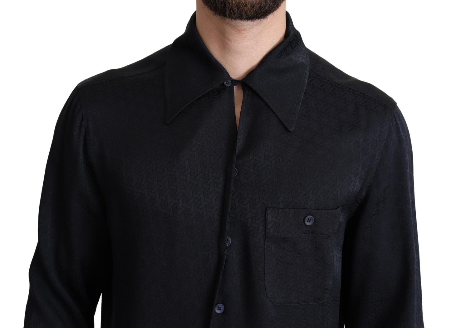 Camicia casual elegante in seta jacquard Dolce & Gabbana