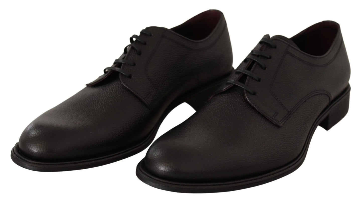 Dolce & Gabbana eleganti scarpe derby in pelle nera