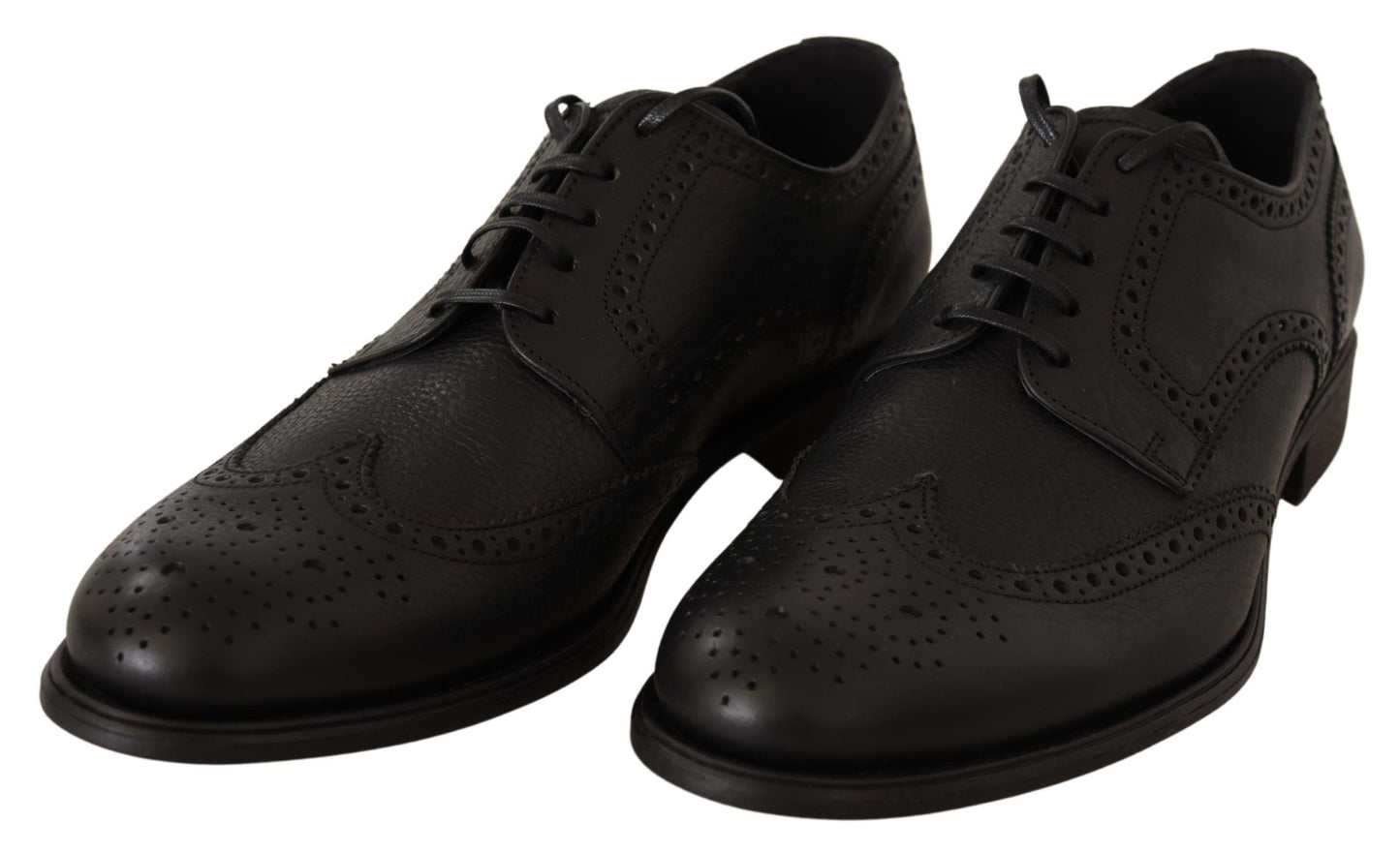 Dolce & Gabbana eleganti scarpe derby con punta alari in pelle nera