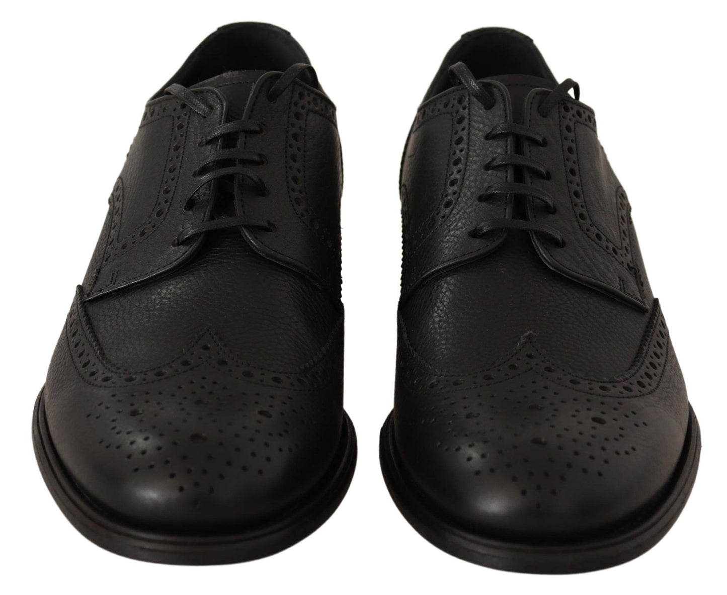 Dolce & Gabbana eleganti scarpe derby con punta alari in pelle nera