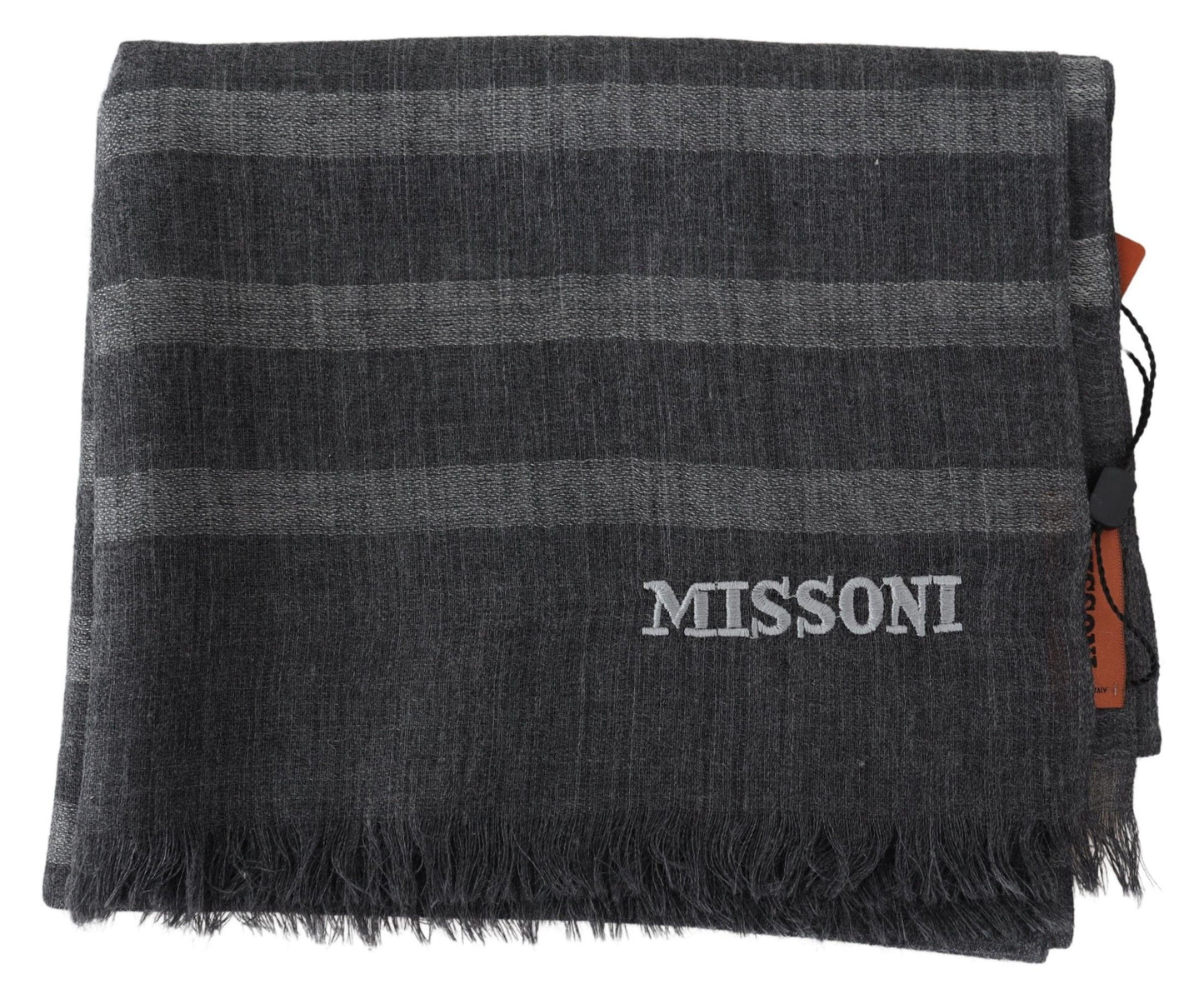Элегантный шерстяной шарф унисекс Missoni с вышитым логотипом