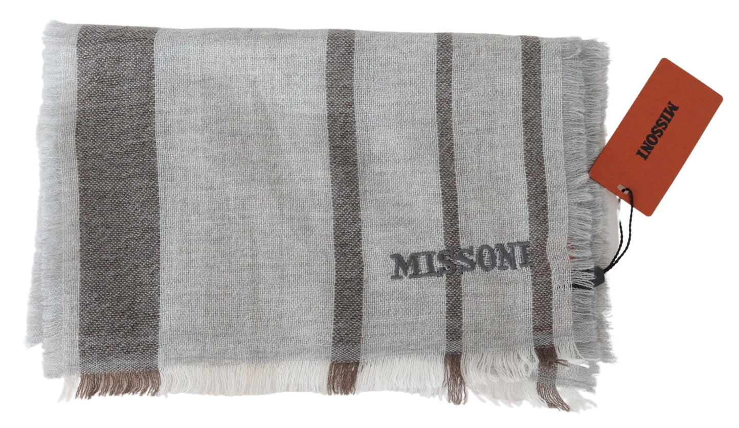 Разноцветный шерстяной шарф с бахромой Missoni унисекс