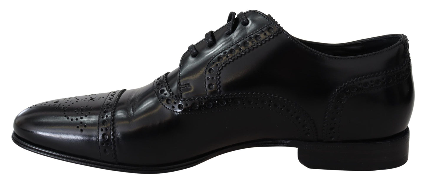 Dolce & Gabbana eleganti scarpe derby formali in pelle nera