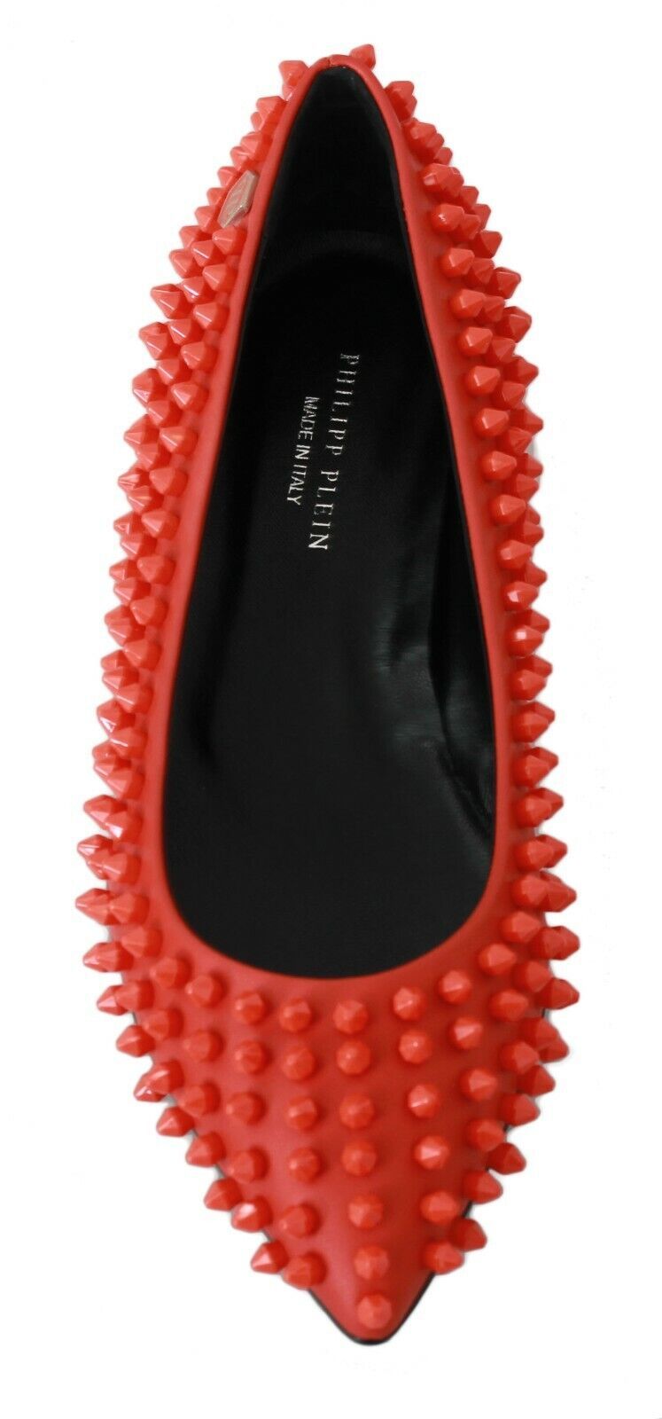 Philipp Plein Ballerine in pelle a punta arancione vibrante