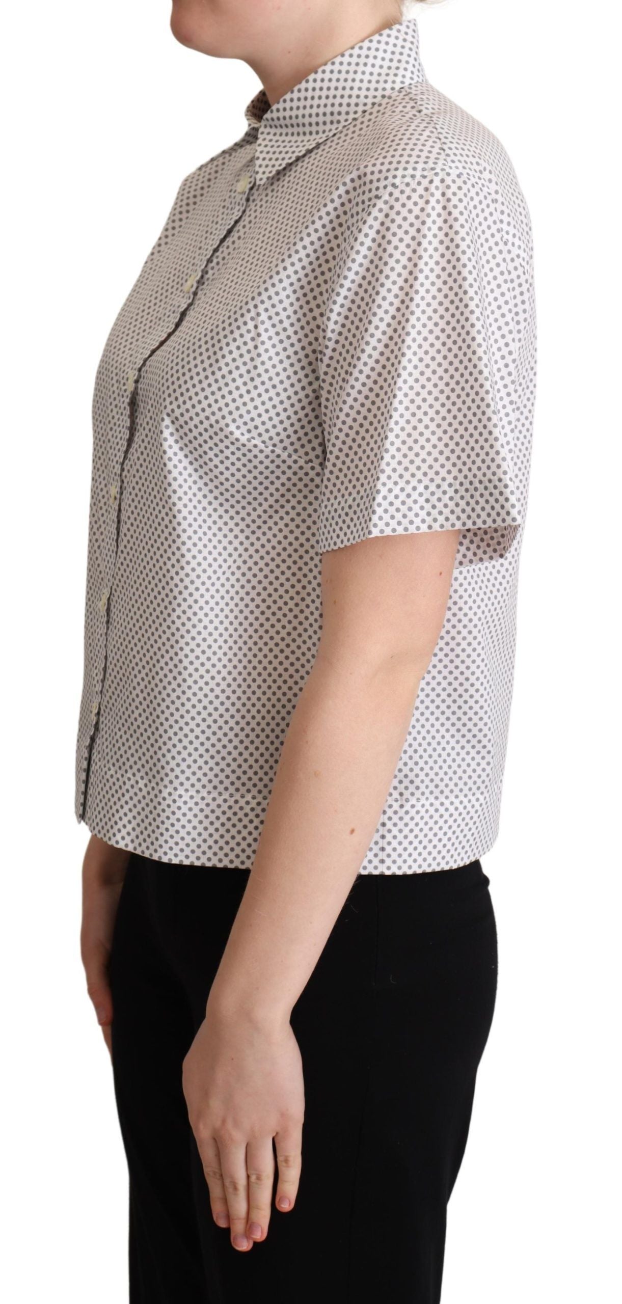 Polo a maniche corte Dolce & Gabbana Chic a pois grigi