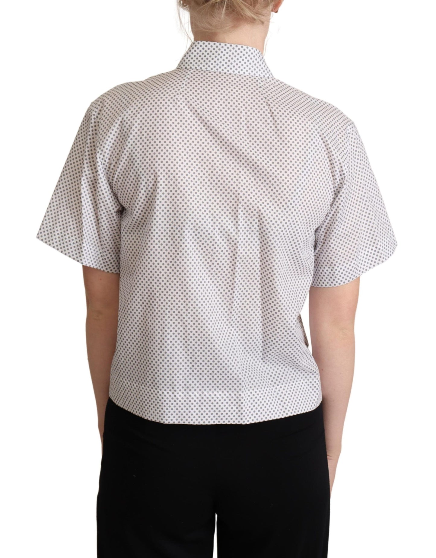Polo a maniche corte Dolce & Gabbana Chic a pois grigi