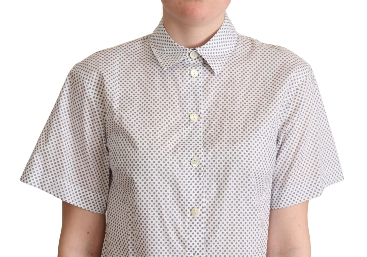 Polo a maniche corte Dolce & Gabbana Chic a pois grigi
