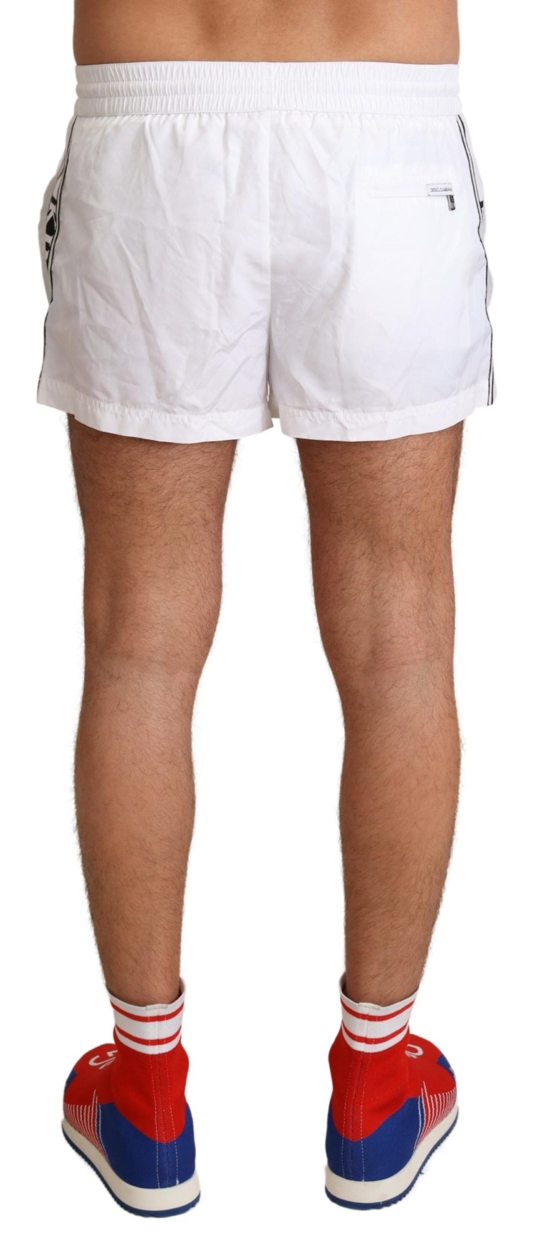 Dolce & Gabbana elegante costume da bagno bianco con motivo KING