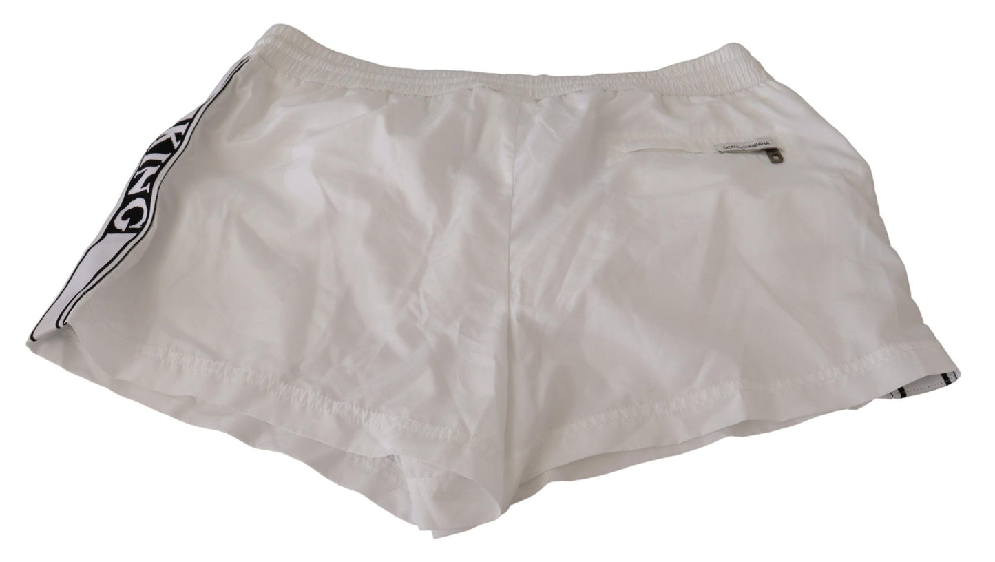 Dolce & Gabbana elegante costume da bagno bianco con motivo KING