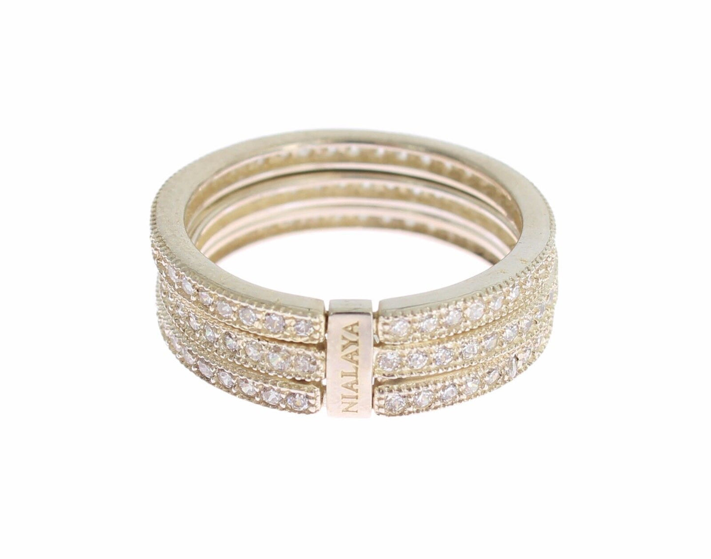 Nialaya abbagliante anello in cristallo CZ in argento sterling