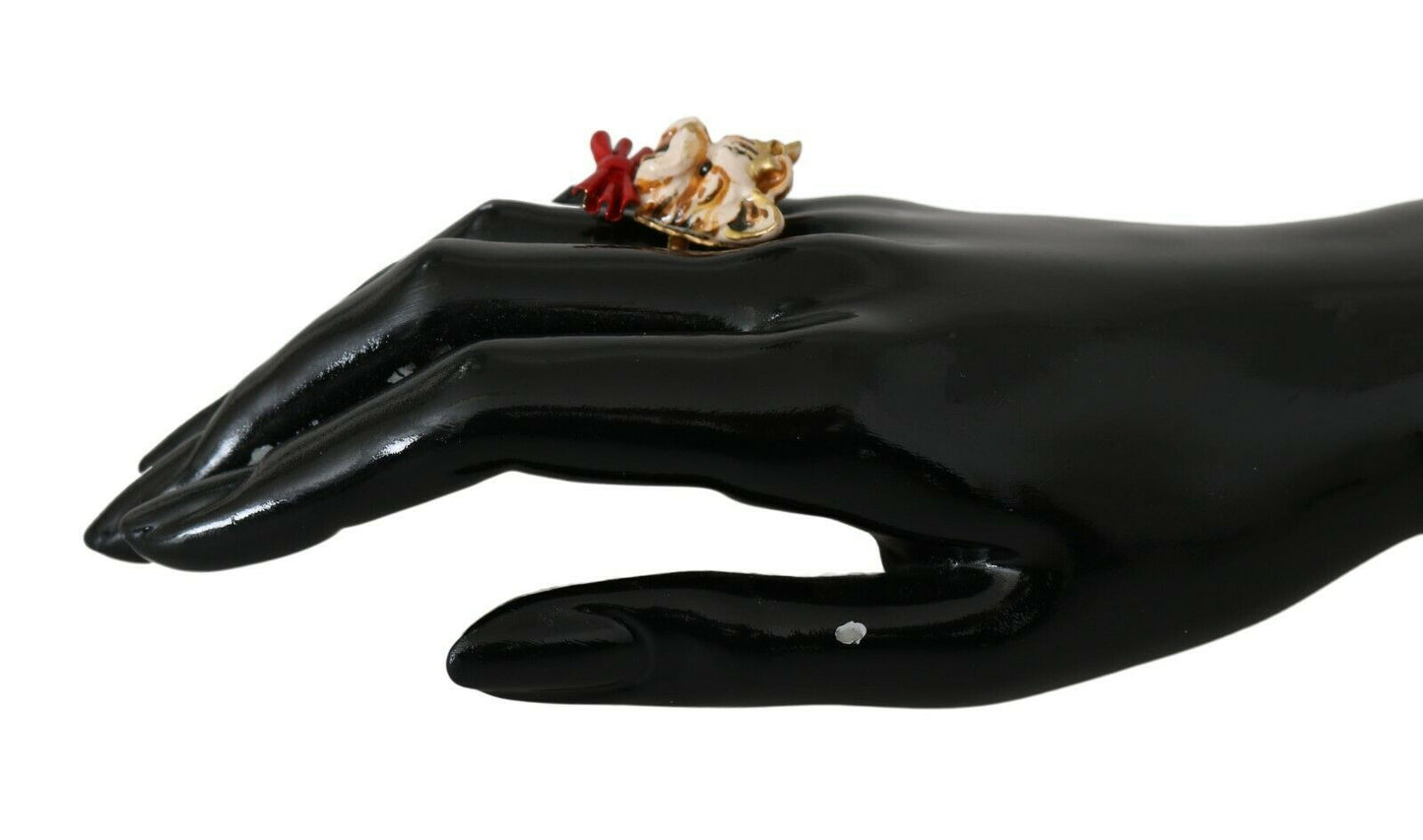 Anello da donna Dolce & Gabbana con elegante ciondolo a forma di canino