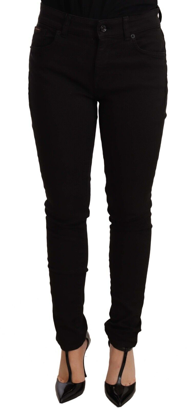 Jeans skinny in denim a vita media neri chic Dolce & Gabbana