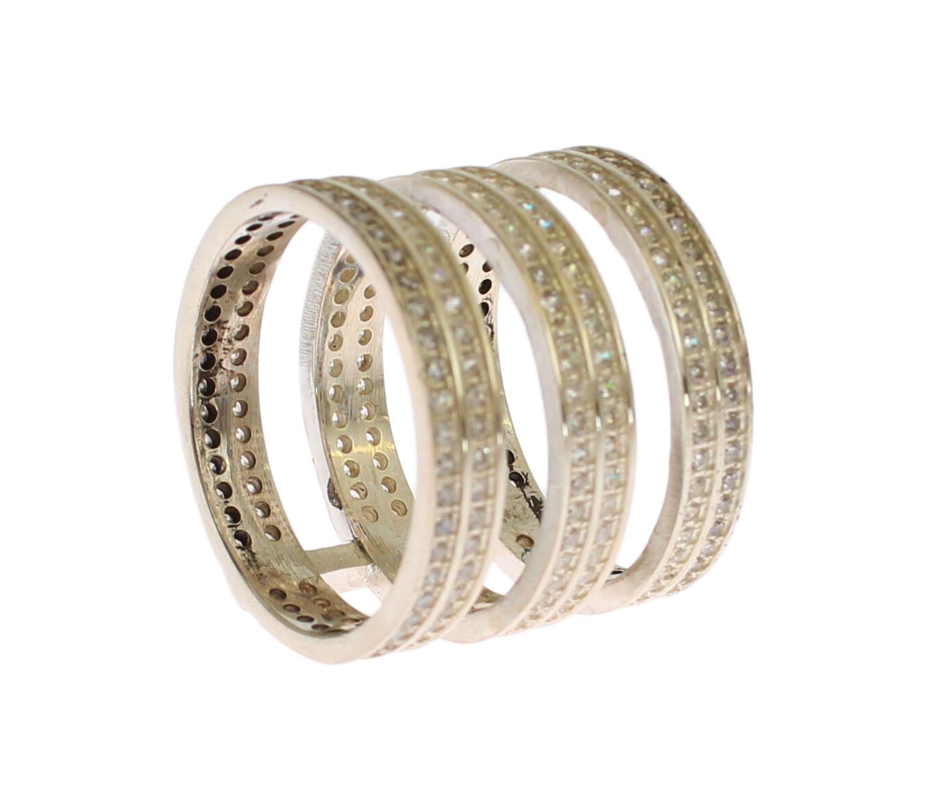 Anello di dichiarazione decorato con cristalli d'argento Nialaya