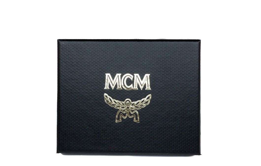 Portafoglio porta carte in pelle Visetos Mini MCM Spectrum Diamond Mini giallo neon