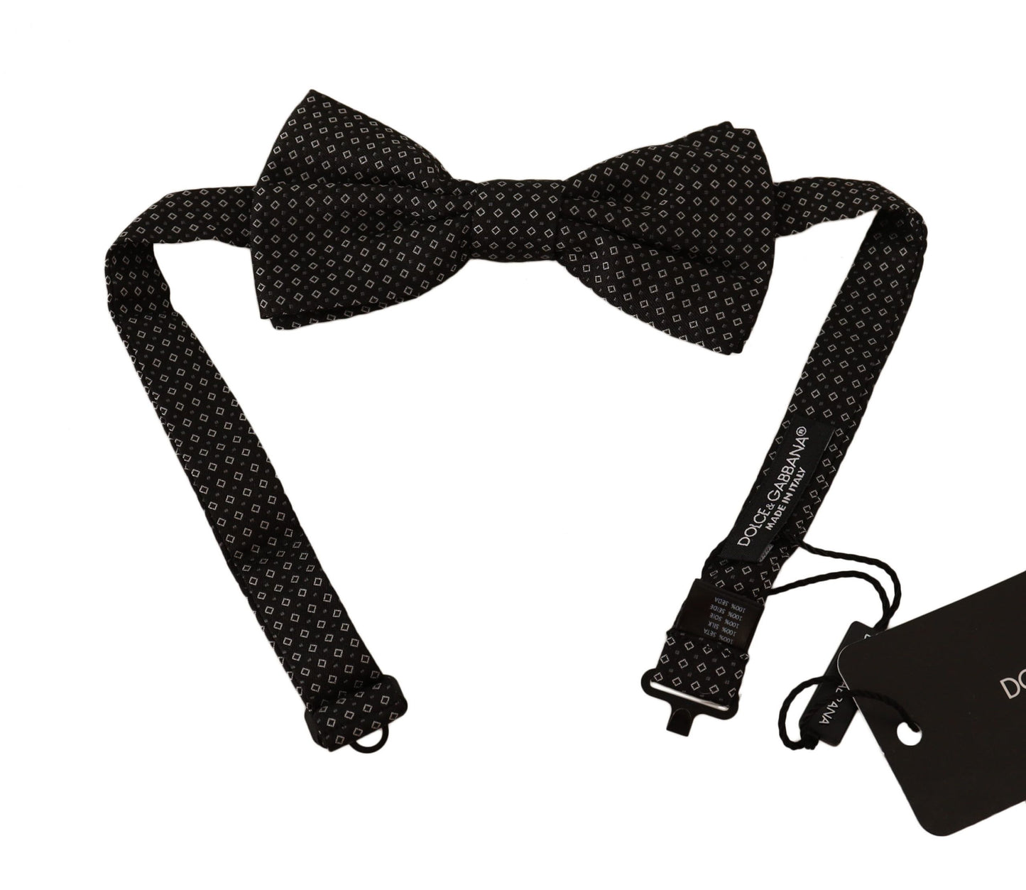 Dolce & Gabbana Elegante Papillon In Seta Fantasia Nera