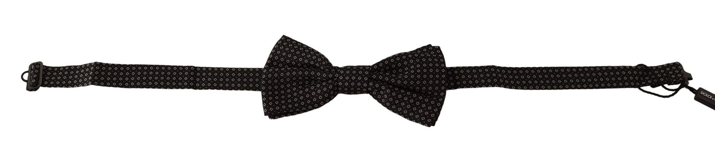 Dolce & Gabbana Elegante Papillon In Seta Fantasia Nera