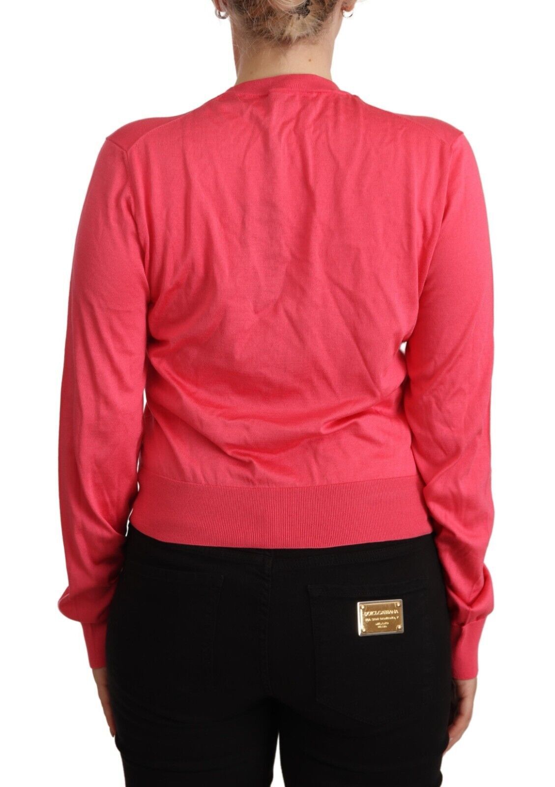Dolce & Gabbana Elegante Maglione Girocollo In Seta Rosa
