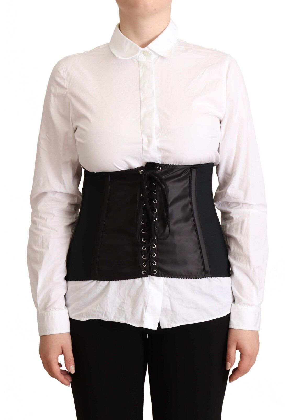 Черный корсетный топ с поясом Dolce & Gabbana Chic