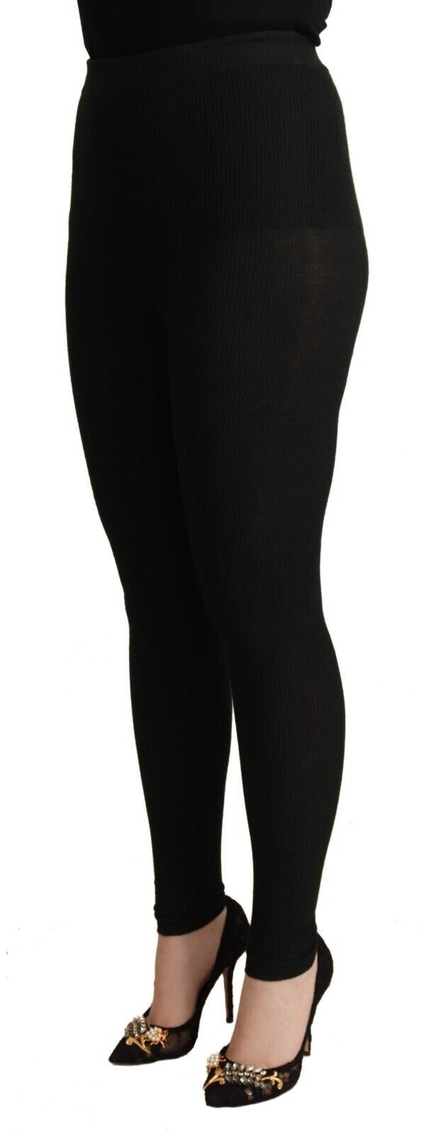 Pantaloni collant eleganti in cashmere-seta Dolce & Gabbana a vita alta
