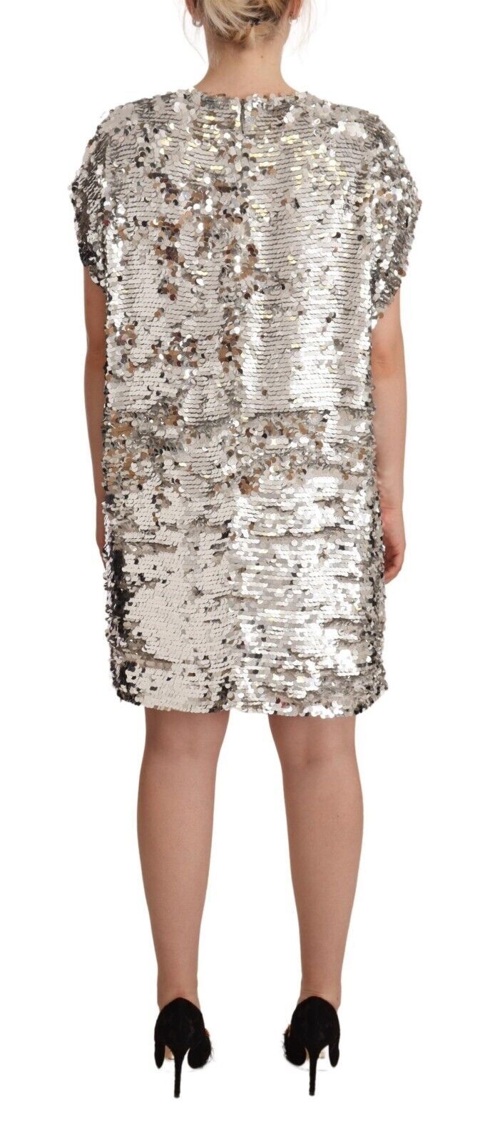 MSGM Miniabito elegante con scollo a barchetta in paillettes