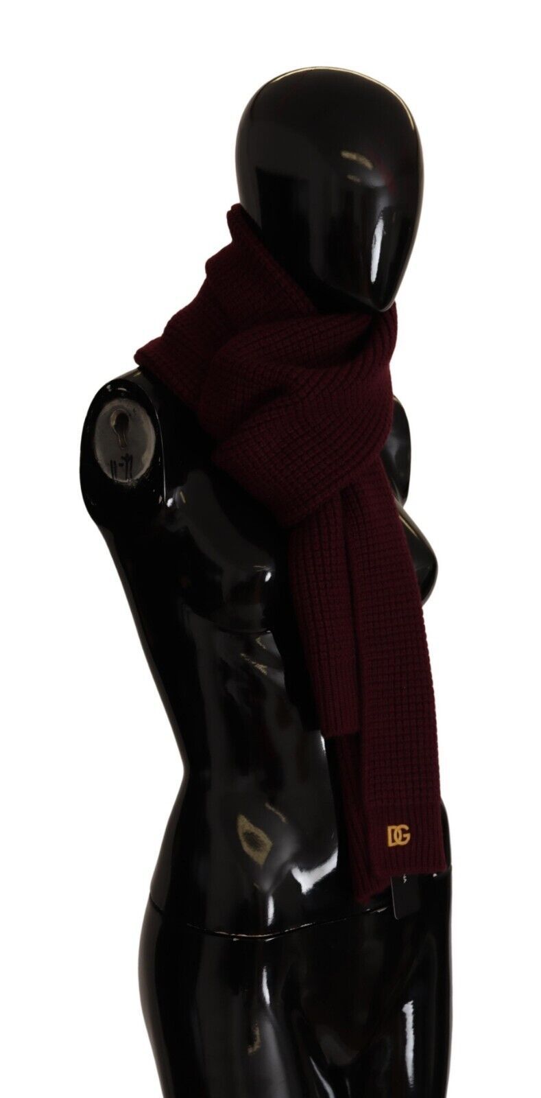 Sciarpa elegante in maglia di cashmere Dolce & Gabbana in rosso scuro