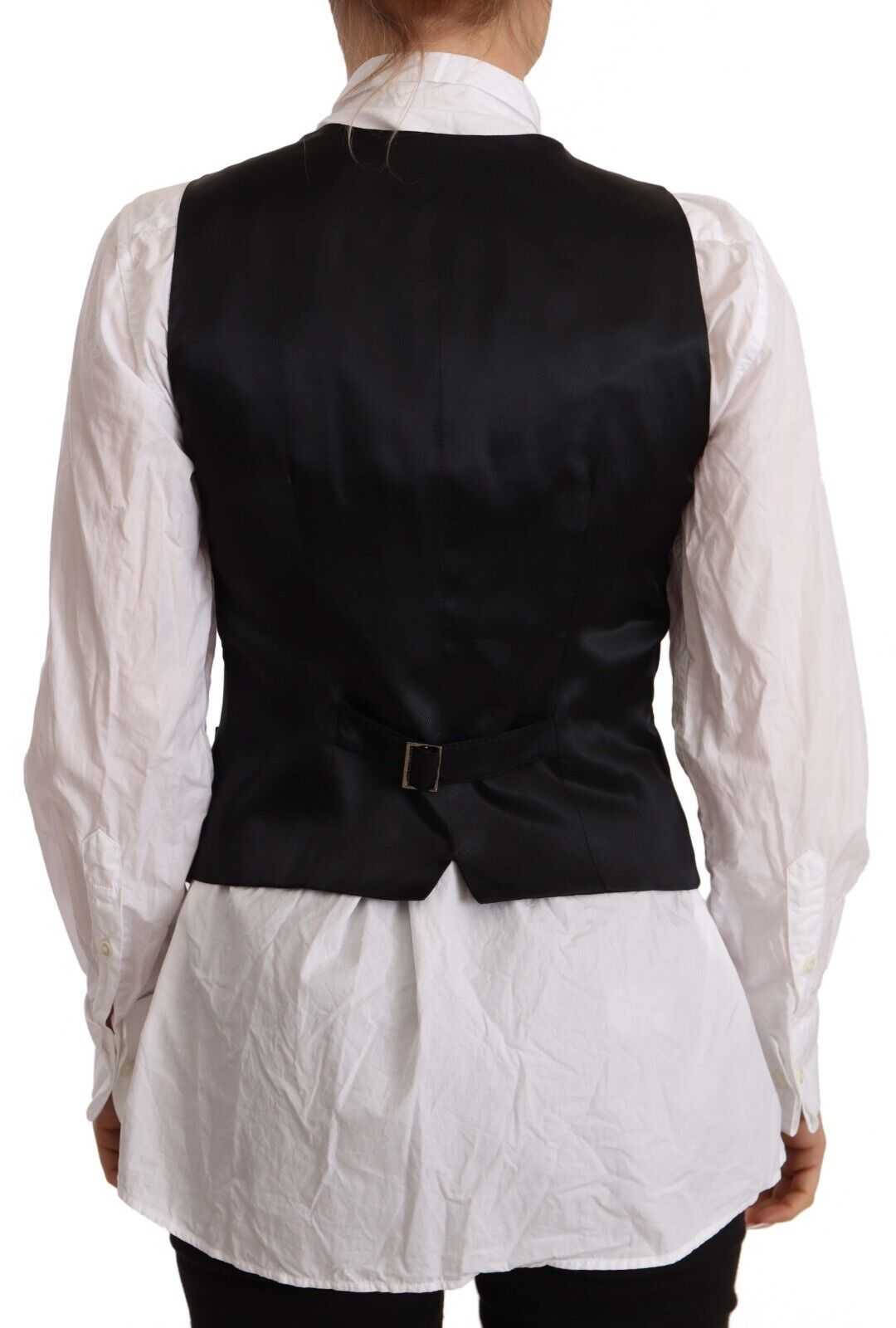 Dolce & Gabbana Gilet Elegante in Misto Lana Nero