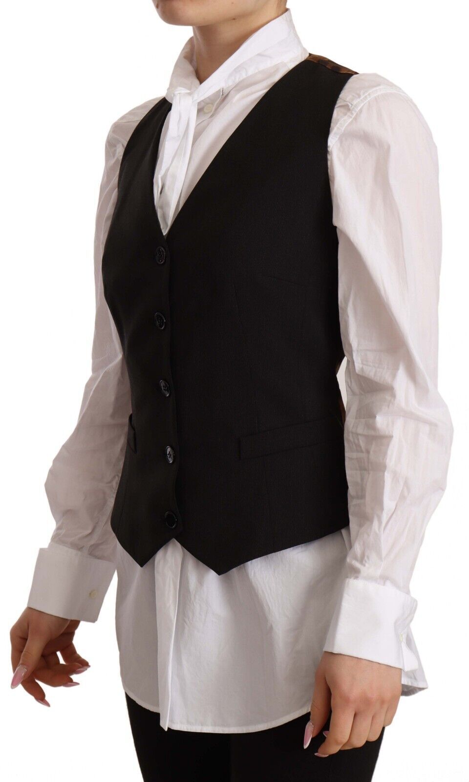 Dolce & Gabbana Elegante gilet nero con bottoni