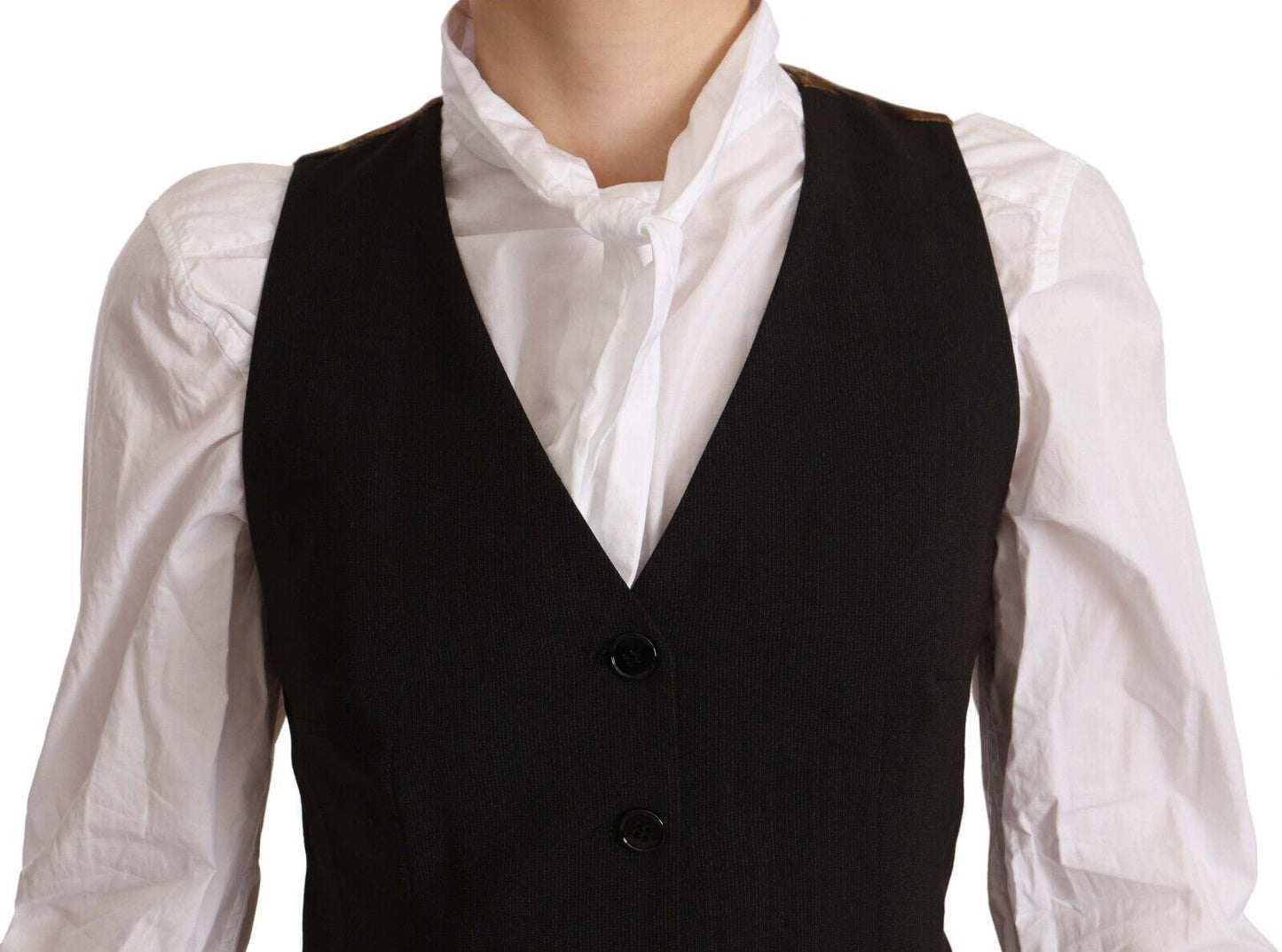 Dolce & Gabbana Elegante gilet nero con bottoni