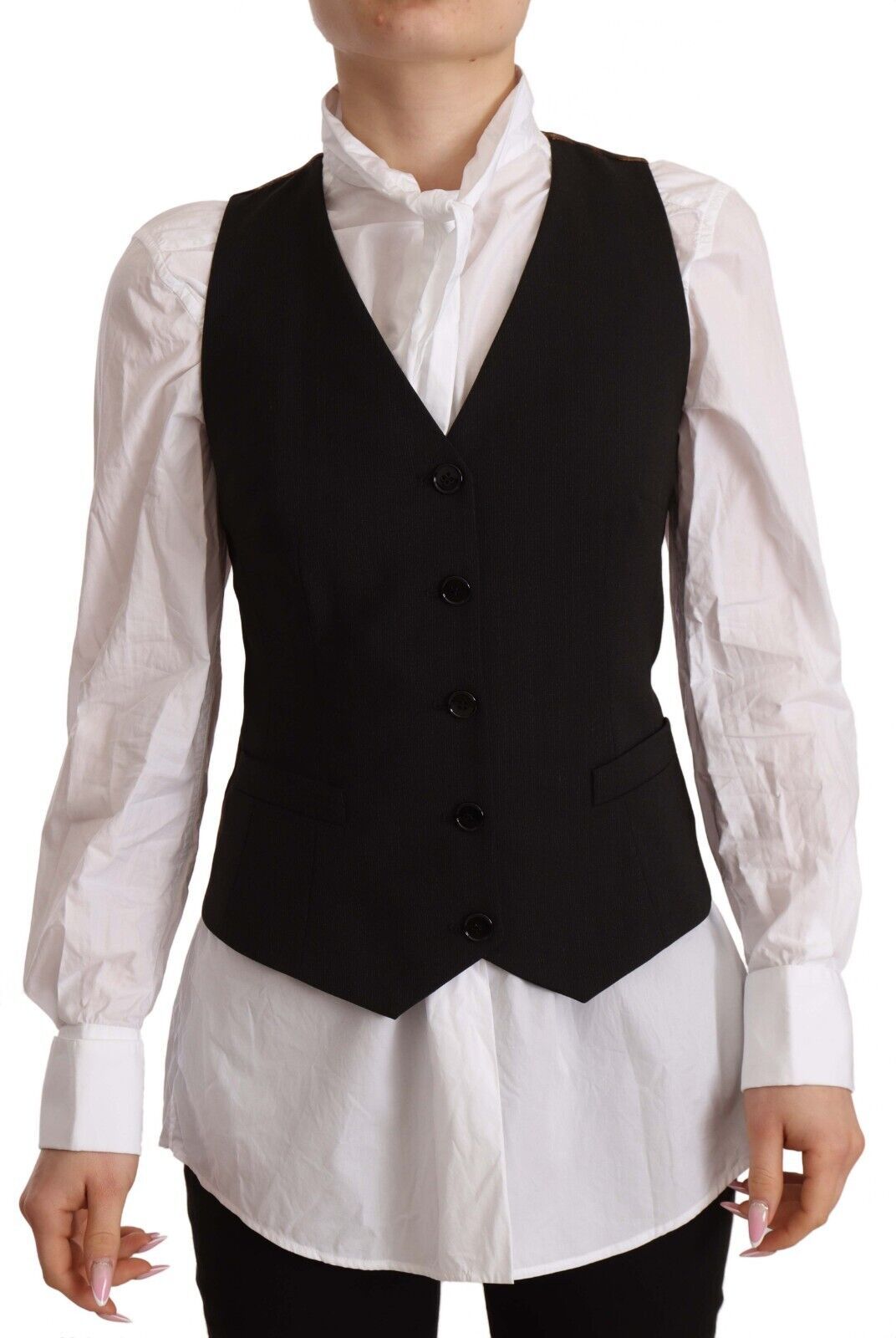 Dolce & Gabbana Elegante gilet nero con bottoni