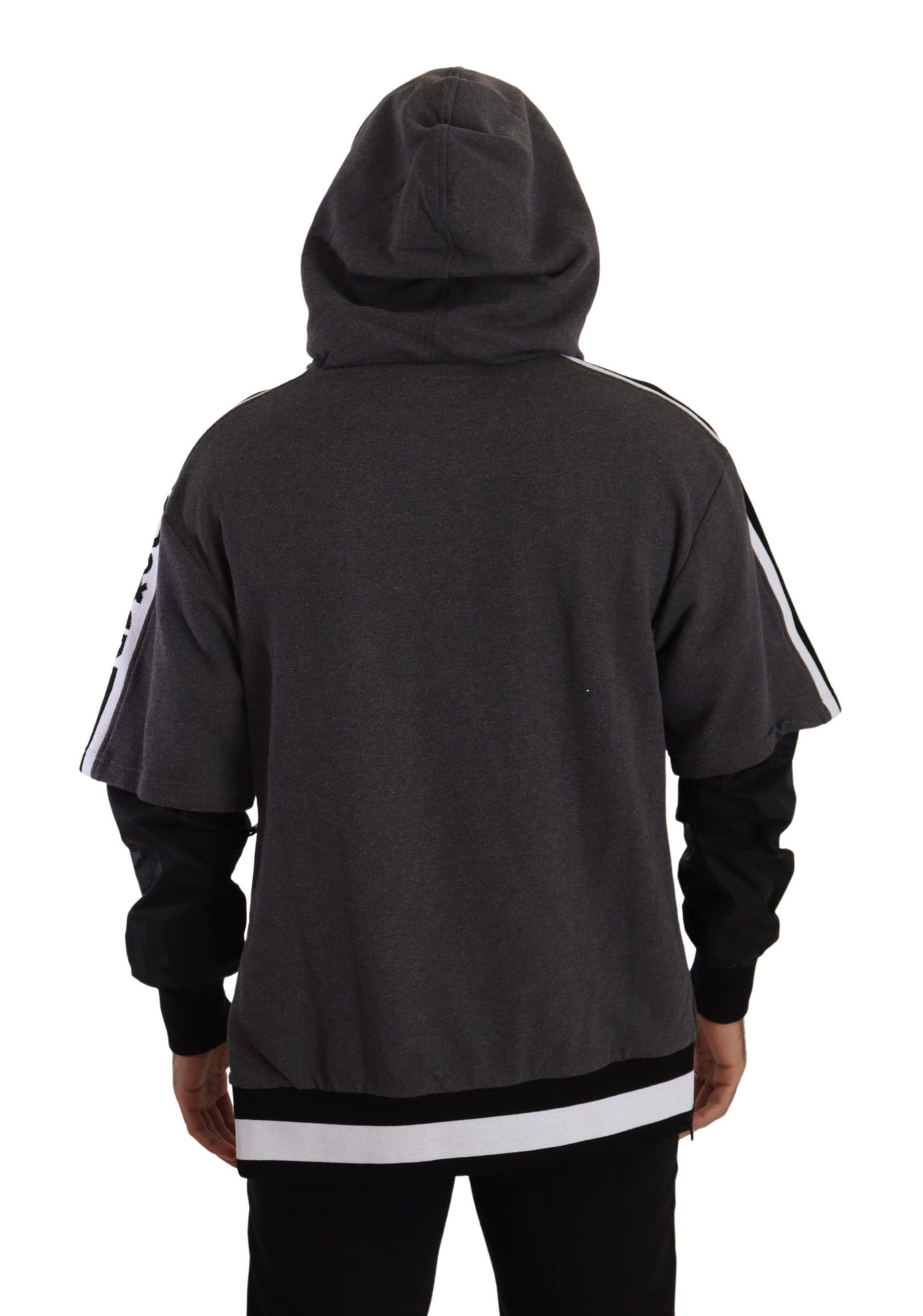 Felpa pullover nera e grigia con cappuccio elegante Dolce & Gabbana