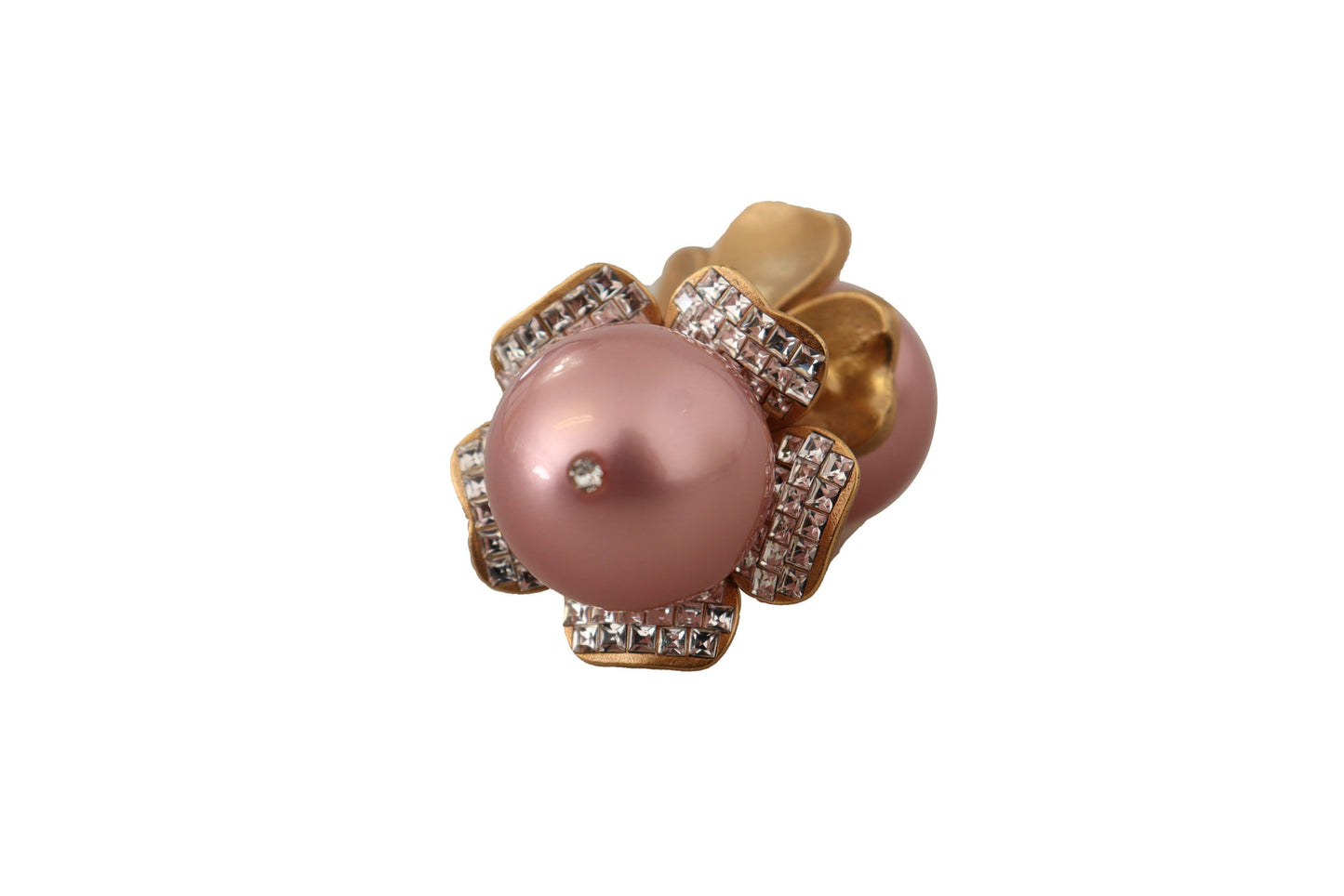 Dolce & Gabbana eleganti orecchini a clip con perle di cristallo floreali