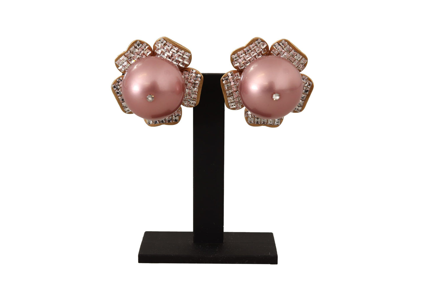 Dolce & Gabbana eleganti orecchini a clip con perle di cristallo floreali