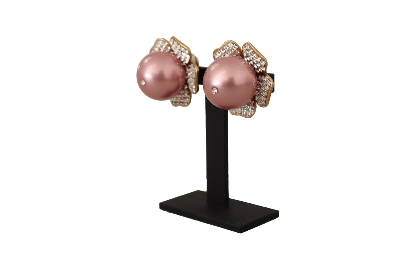 Dolce & Gabbana eleganti orecchini a clip con perle di cristallo floreali