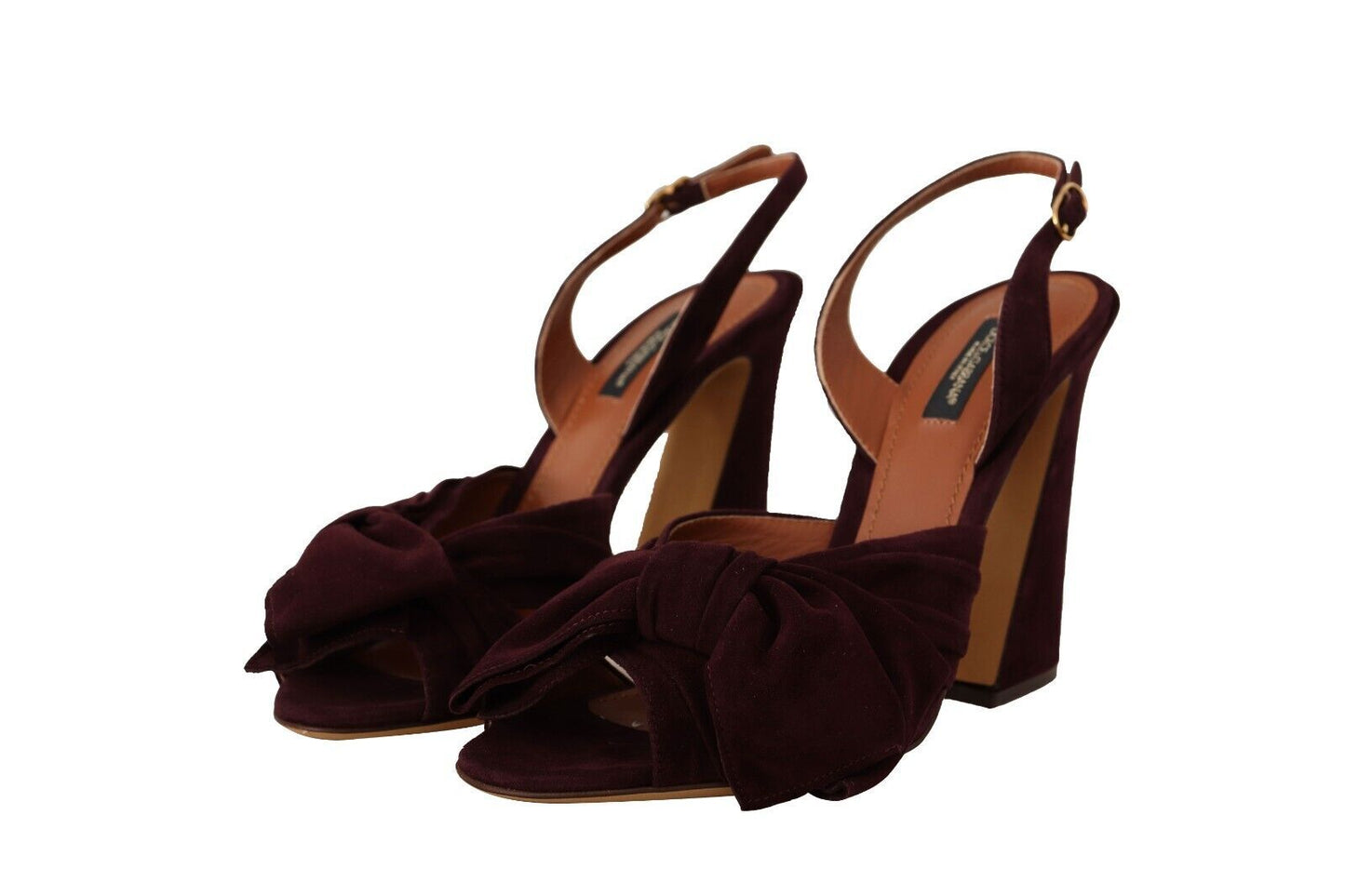 Dolce & Gabbana Sandali eleganti con tacco in pelle scamosciata viola