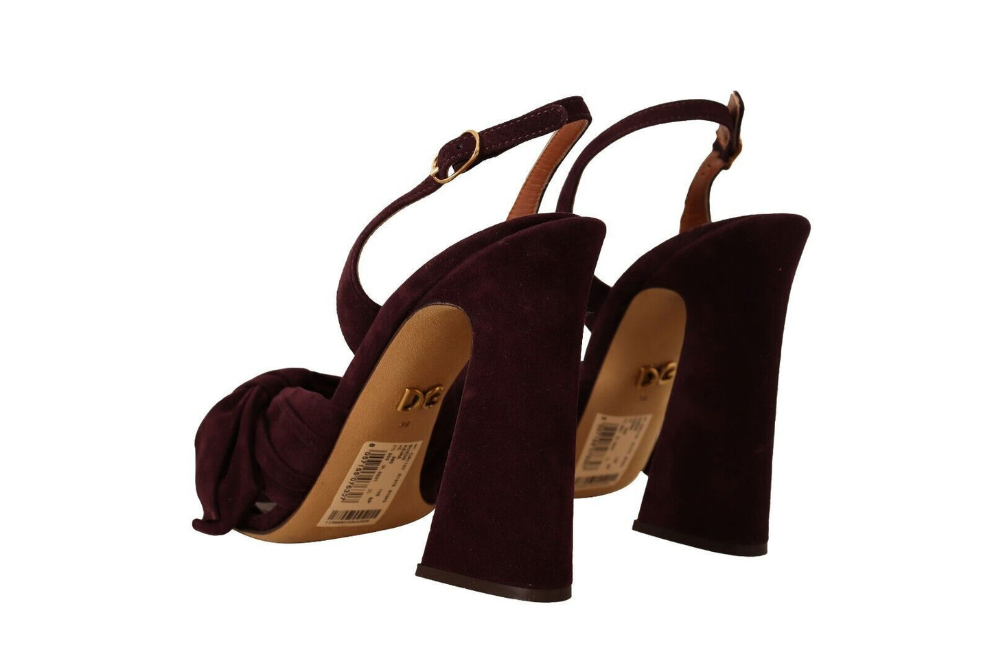 Dolce & Gabbana Sandali eleganti con tacco in pelle scamosciata viola
