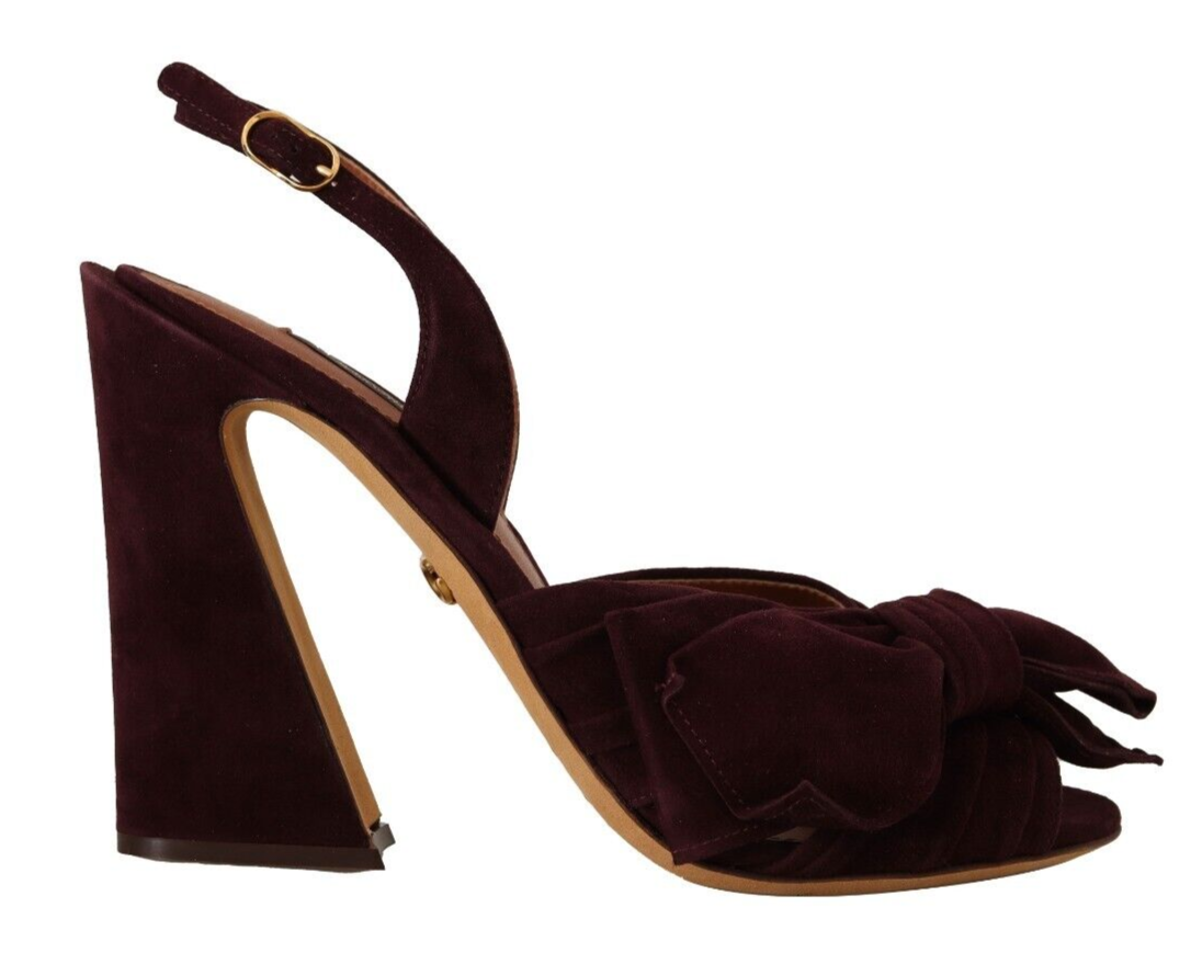 Dolce & Gabbana Sandali eleganti con tacco in pelle scamosciata viola