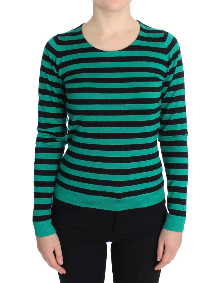 Dolce & Gabbana Maglione Elegante in Seta Cashmere a Righe