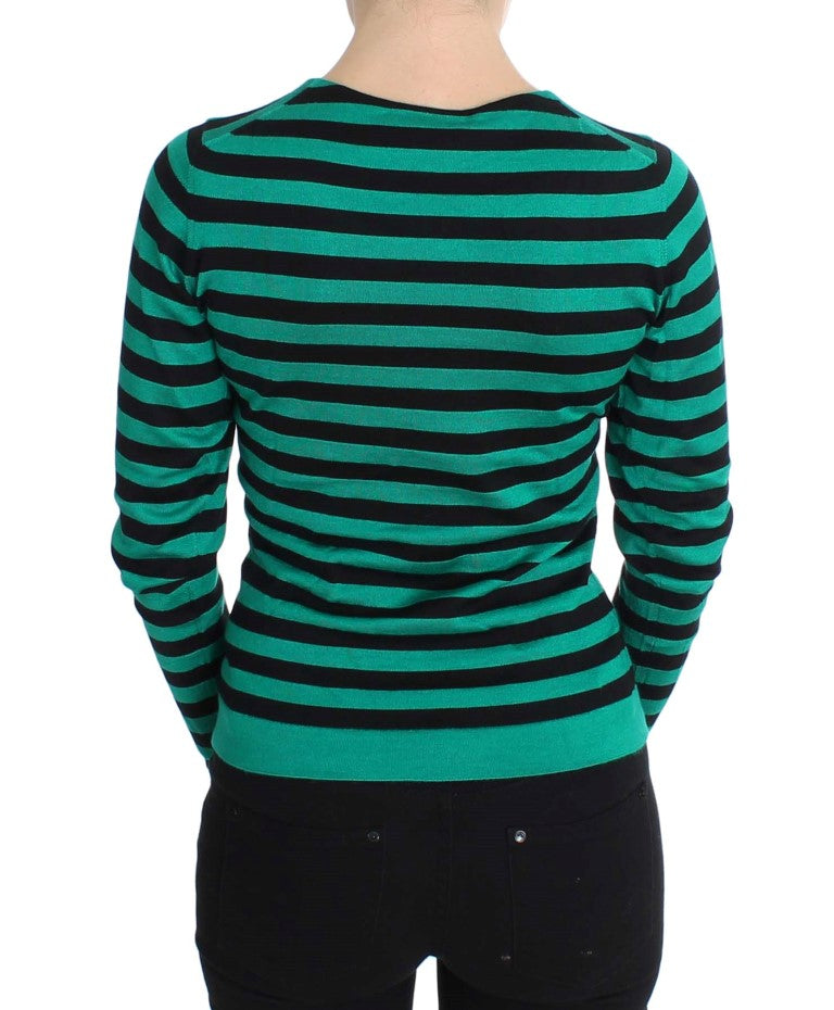 Dolce & Gabbana Maglione Elegante in Seta Cashmere a Righe